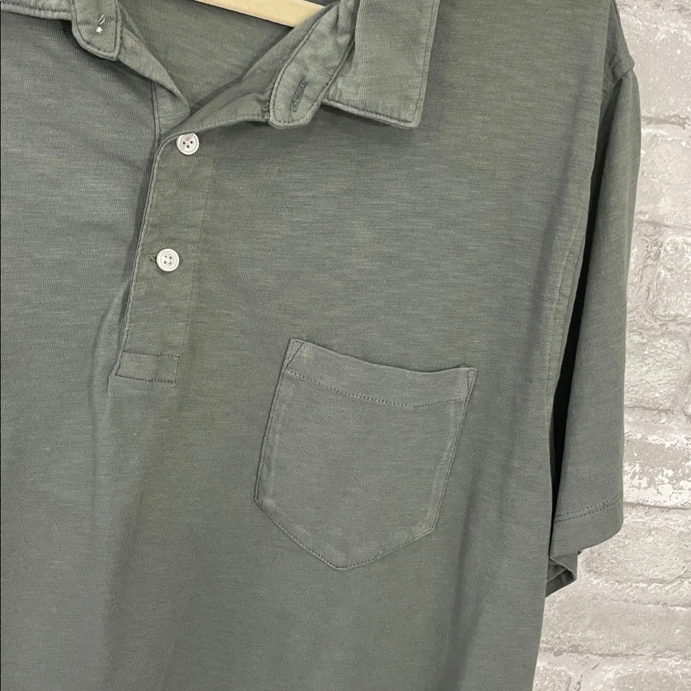 J. Crew Garment Dyed Green Polo Shirt
